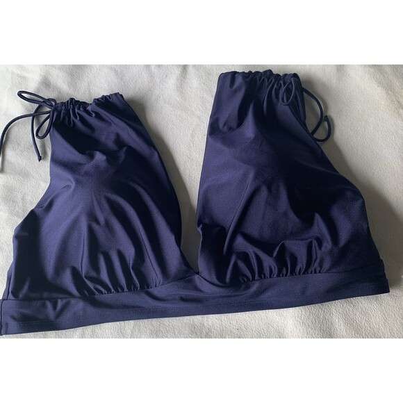 Time And Tru Other - TIME AND TRU Navy Blue Ruched Plus BIKINI SWIM TOP Womens Sz 3X Brand New